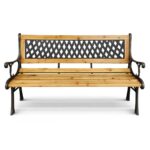 Panchina da Giardino in Legno Naturale Attesa 126x51x73 cm C-Line - immagine 2