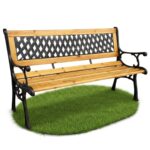 Panchina da Giardino in Legno Naturale Attesa 126x51x73 cm C-Line