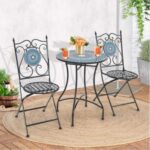 Set Nizza Tavolo Tondo a Mosaico con 2 Sedie C-Line