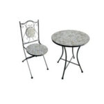 Set Nizza Tavolo Tondo a Mosaico con 2 Sedie C-Line - immagine 2